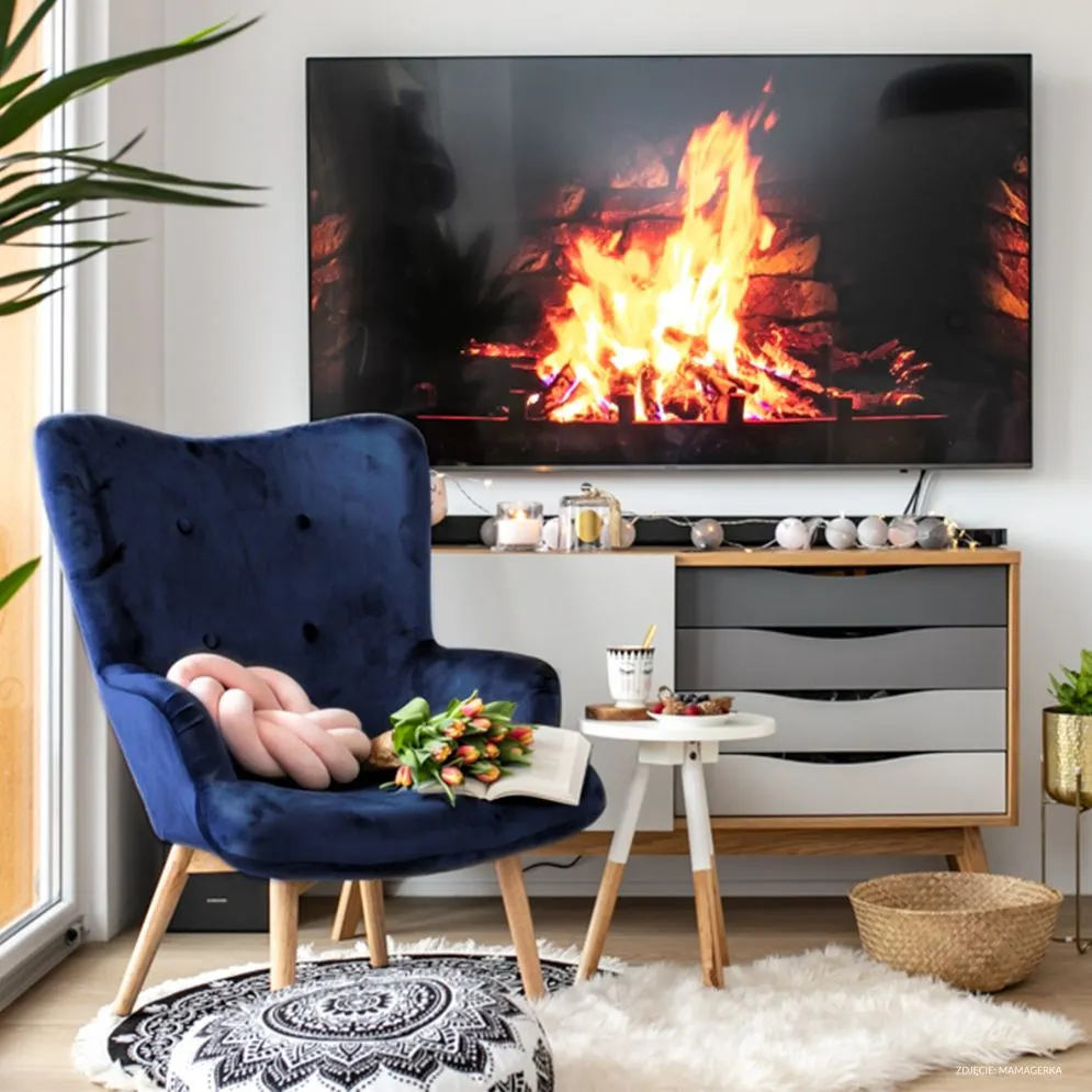 Fotel tapicerowany MOSS granatowy w welurze | MIRAT styl SKANDYNAWSKI, VINTAGE