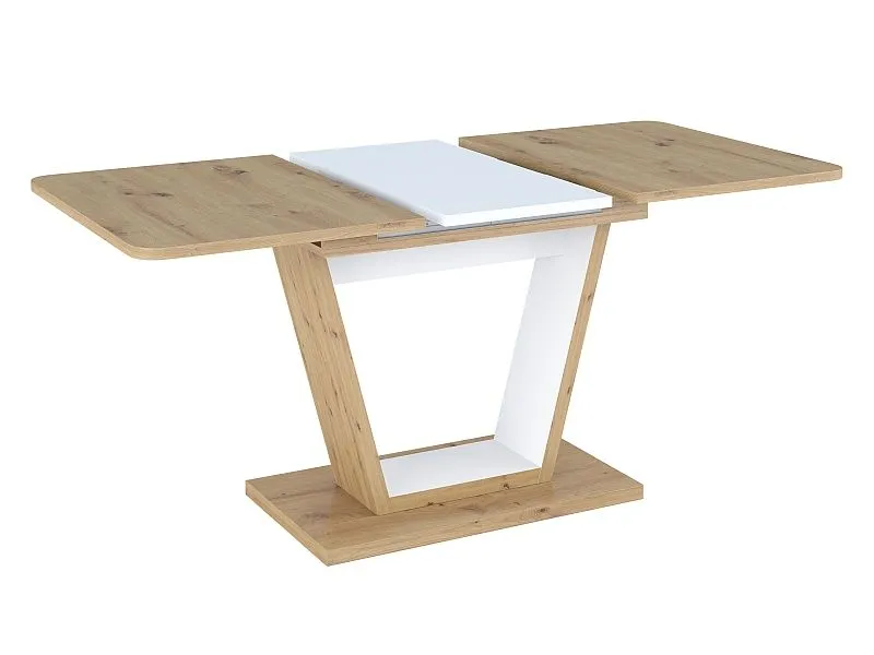 Stół rozkładany NIGEL dąb artisan/biały mat designerski | MIRAT.