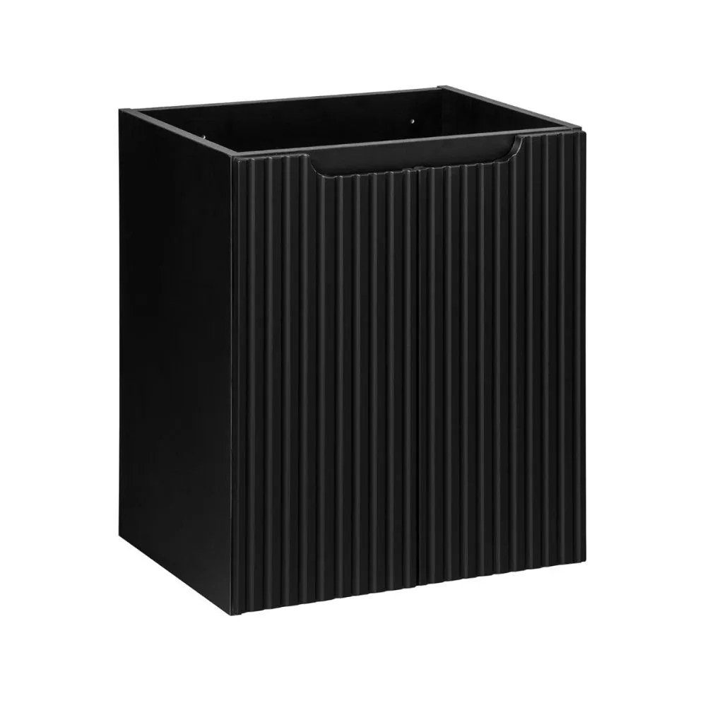Szafka pod umywalkę NOVA BLACK 82-50-2D 50cm dwudrzwiowa czarna I sklep meblowy MIRAT. styl RYFLOWANY
