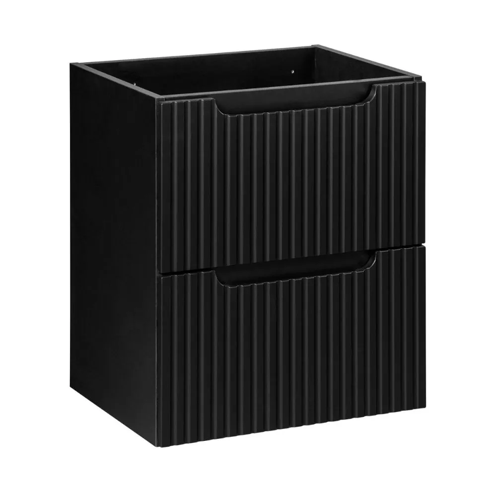 Szafka pod umywalkę NOVA BLACK 82-50-2S 50cm czarna z szufladami I sklep meblowy MIRAT. styl RYFLOWANY