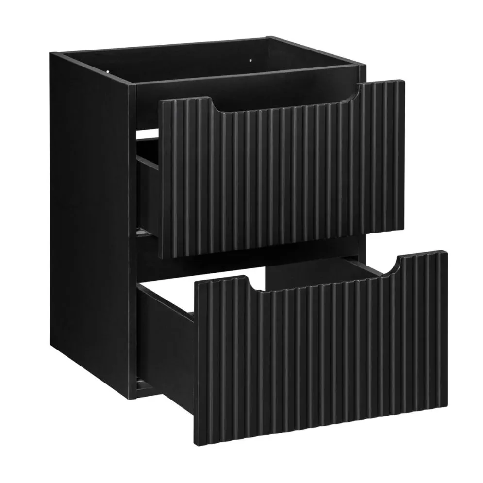 Szafka pod umywalkę NOVA BLACK 82-50-2S 50cm czarna z szufladami I sklep meblowy MIRAT. styl RYFLOWANY