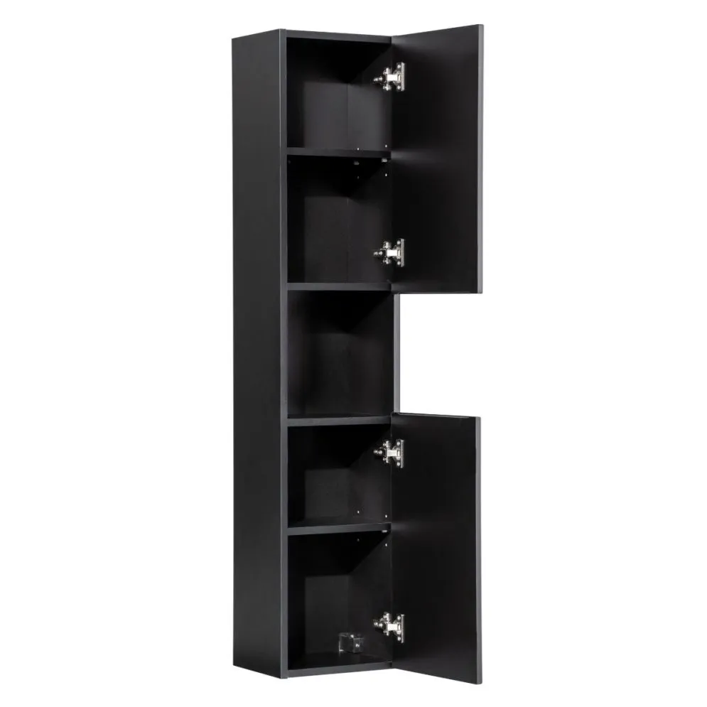 Szafka łazienkowa NOVA BLACK D 80-03-2D czarna ryflowane fronty I sklep meblowy MIRAT. styl RYFLOWANY