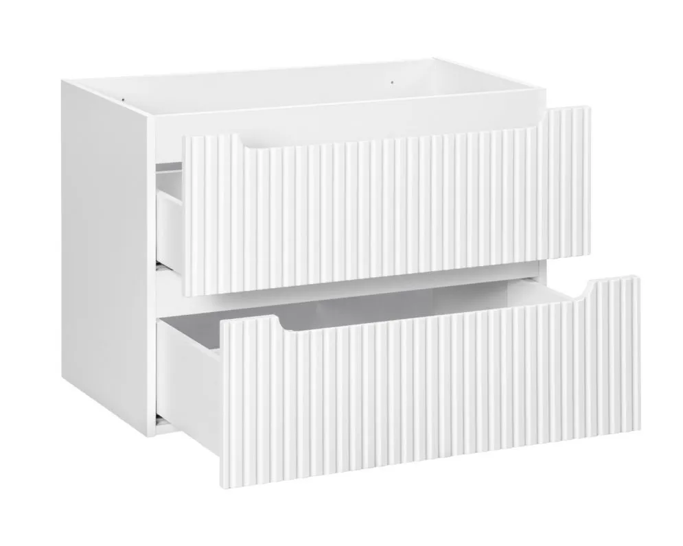 Szafka pod umywalkę NOVA WHITE 82-80-2S 80cm biała ryflowana I sklep meblowy MIRAT. styl RYFLOWANY