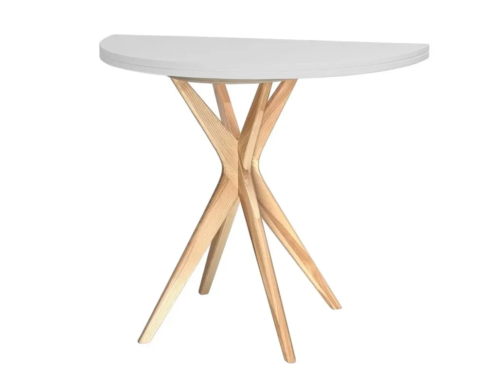 Minimalistyczny stolik CUTTI 100x100 z szarym blatem styl SKANDYNAWSKI