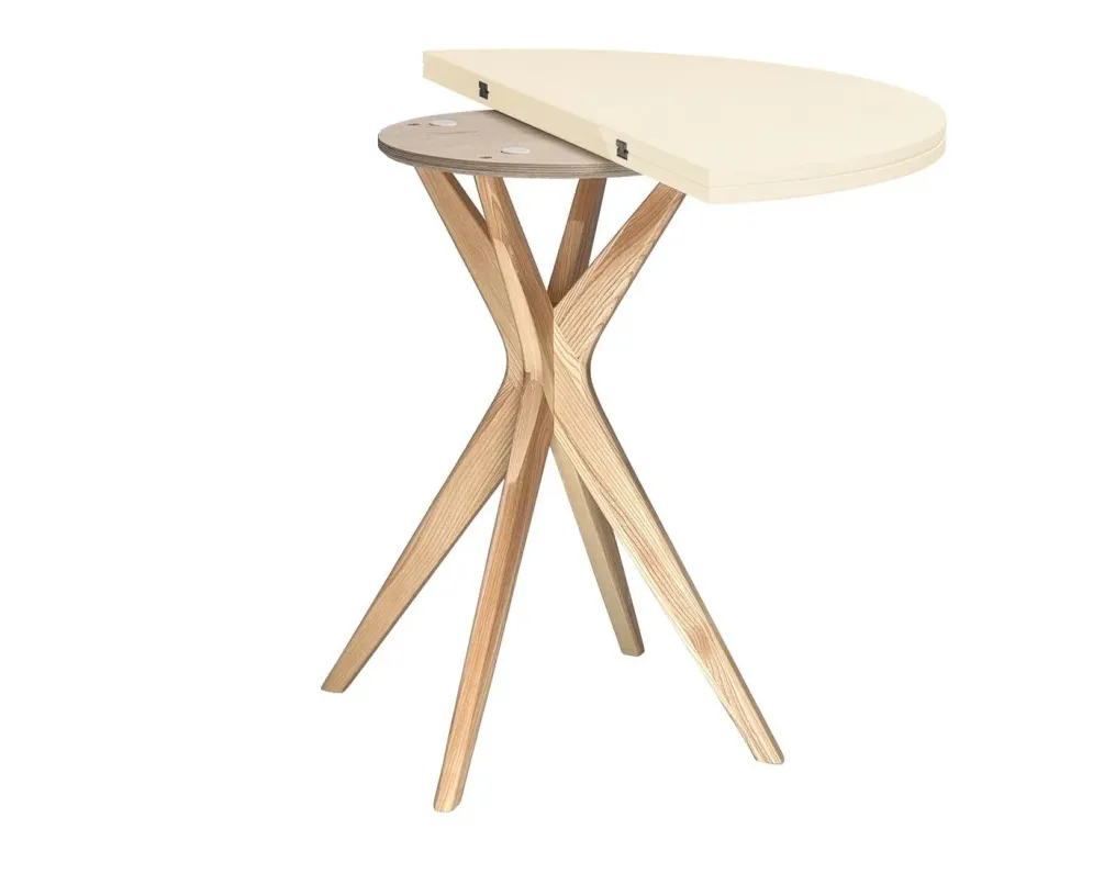 Minimalistyczny stół CUTTI 100x100 z rozkładanym blatem styl PASTELE, SKANDYNAWSKI