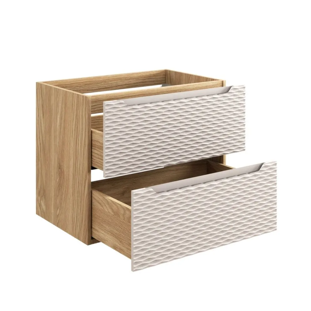 Szafka pod umywalkę OCEAN BEIGE 82-70-2S 70cm dąb olejowany/beżowa z dwoma szufladami I sklep meblowy MIRAT. styl GLAMOUR
