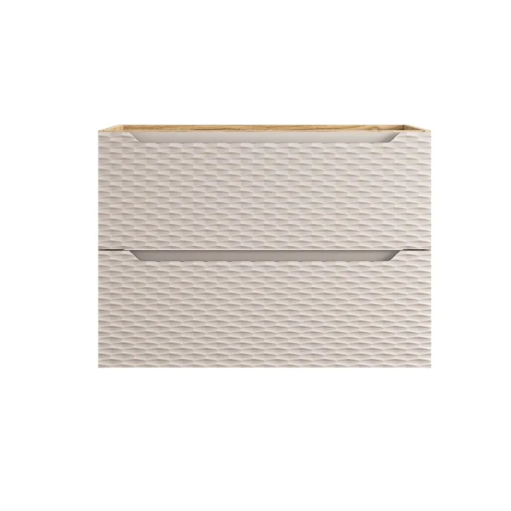 Szafka pod umywalkę OCEAN BEIGE 82-80-2S 80cm dąb olejowany/beżowa z frontami 3D I sklep meblowy MIRAT. styl GLAMOUR