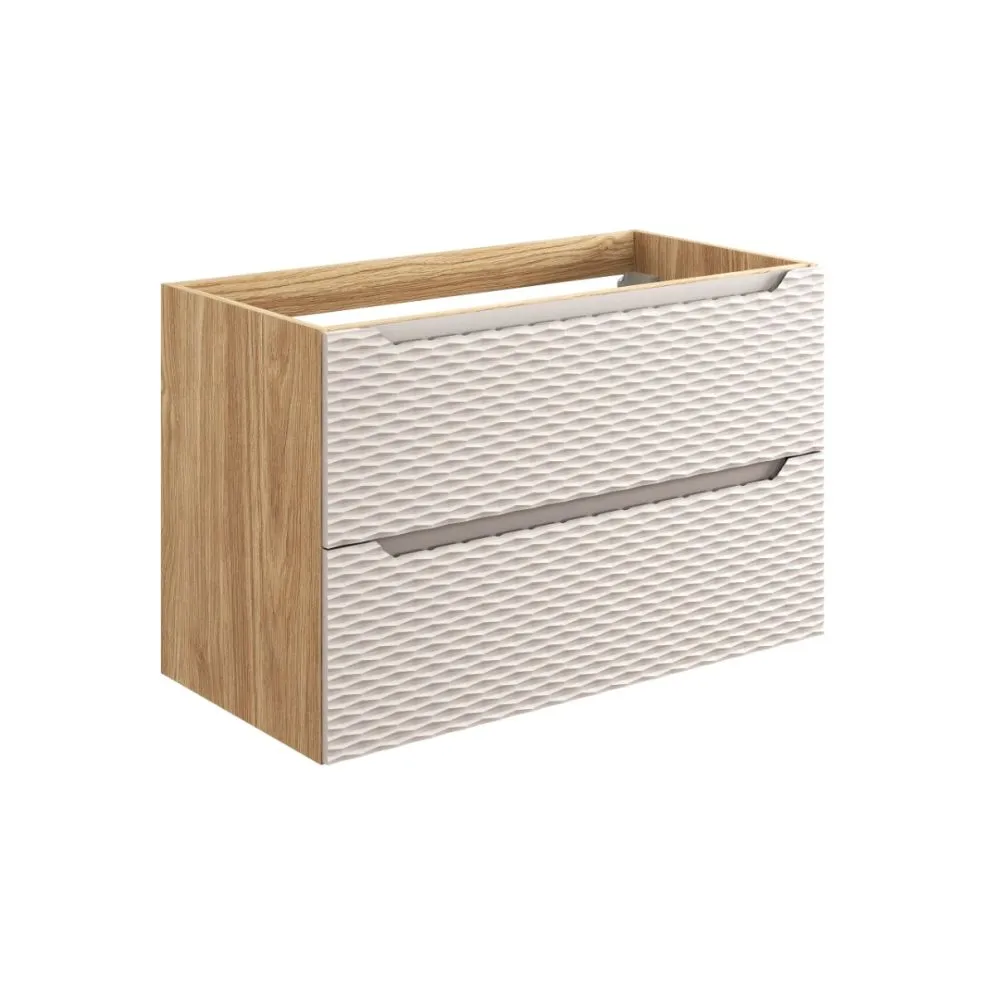 Szafka pod umywalkę OCEAN BEIGE 82-90-2S 90cm dąb olejowany/beżowa wisząca I sklep meblowy MIRAT. styl GLAMOUR