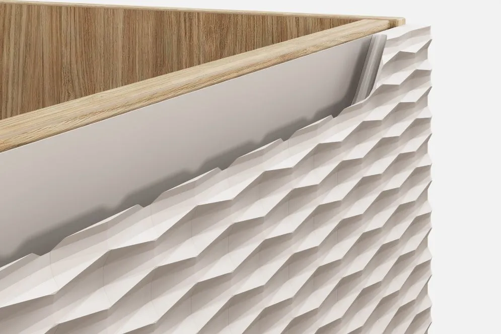 Szafka pod umywalkę OCEAN BEIGE 82-60-2D 60cm dąb olejowany/beżowa wisząca I sklep meblowy MIRAT. styl GLAMOUR