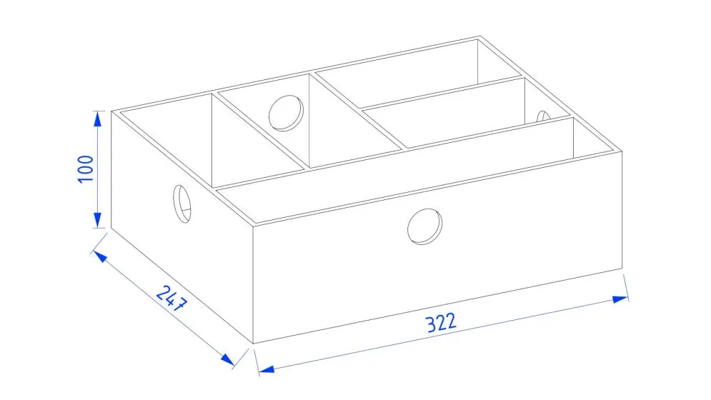 Drewniany organizer do szuflady 32x25 cm z litego drewna bukowego | MIRAT