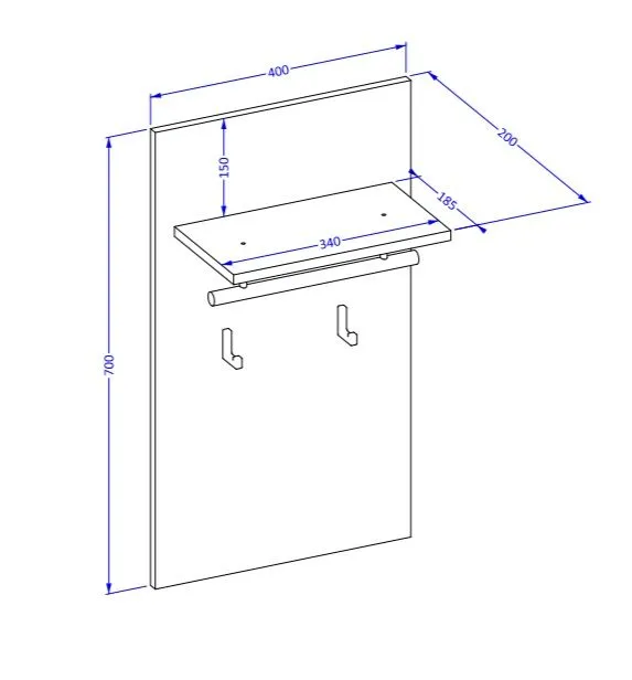 Elegancki wieszak do przedpokoju CROSS 40x70cm zielony/czarny I sklep meblowy MIRAT. kolekcja HV-CROSS
