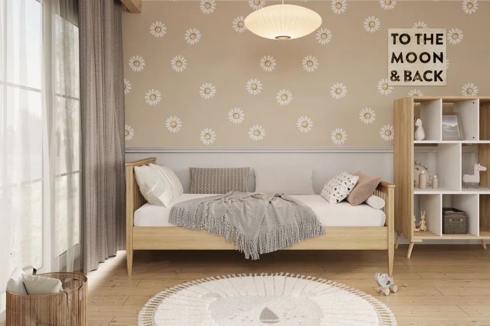 Drewniane łóżko młodzieżowe Mija 180x80 naturalne | MIRAT