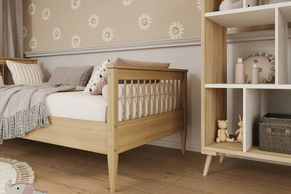 Drewniane łóżko młodzieżowe Mija 180x80 naturalne | MIRAT