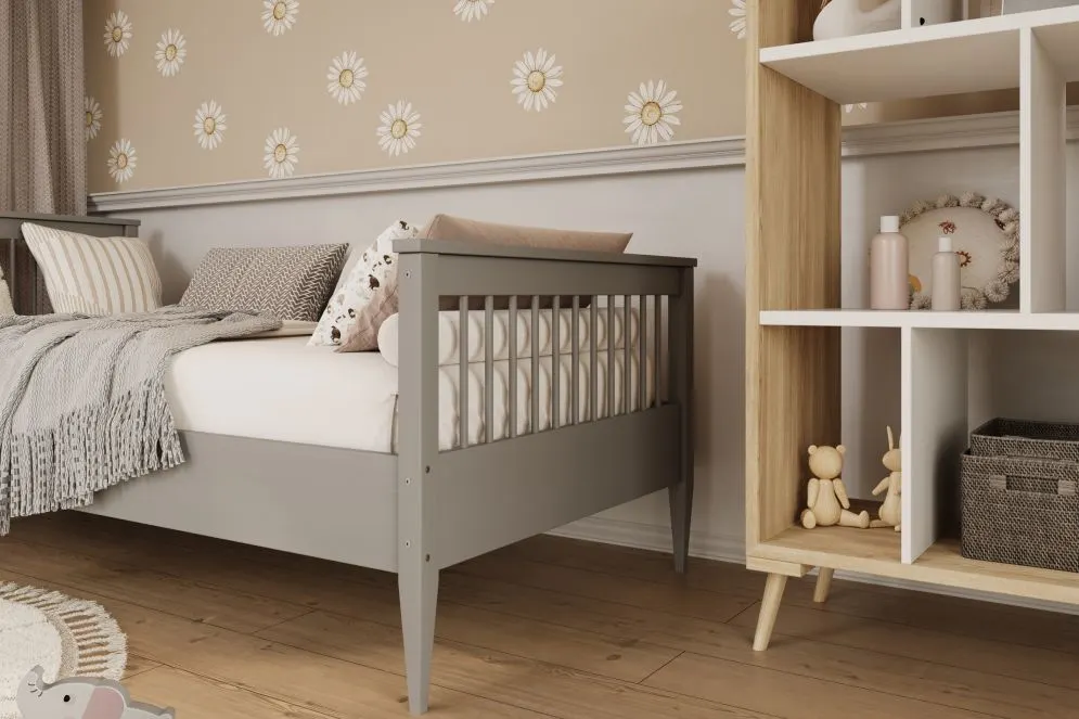 Szare łóżko młodzieżowe z drewna Mija 180x80 | MIRAT