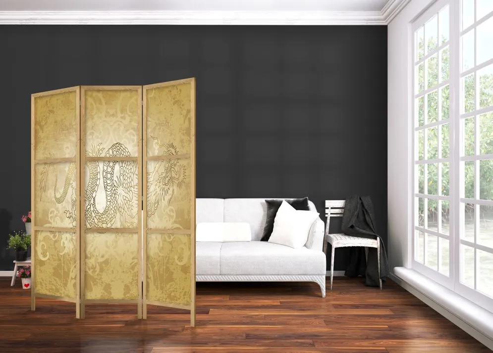 Parawan japoński Orient 135x172 cm 3-częściowy beżowy | MIRAT.