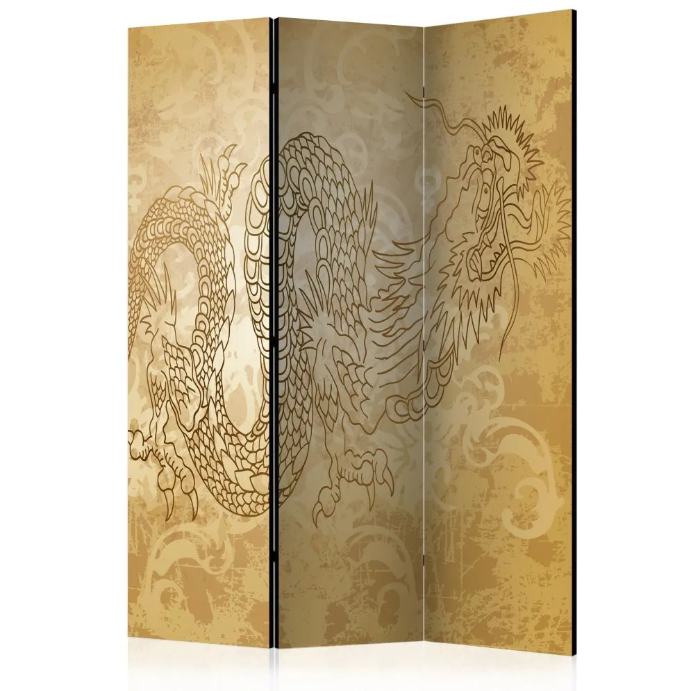 Parawan jednostronny Orient 135x172 cm 3-częściowy beżowy | MIRAT.