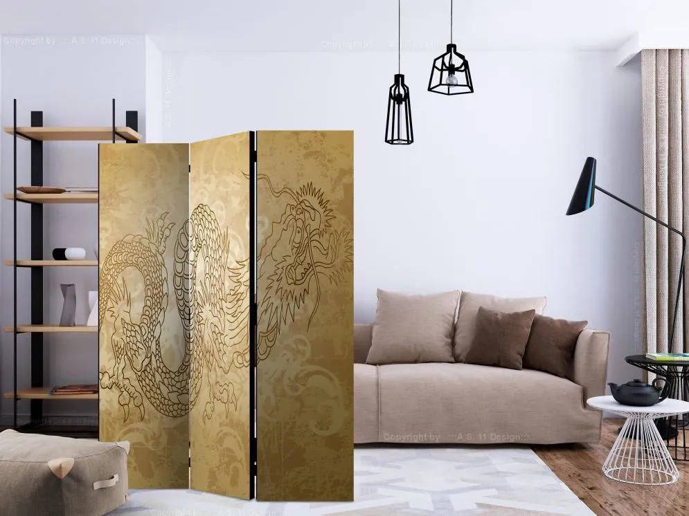 Parawan jednostronny Orient 135x172 cm 3-częściowy beżowy | MIRAT.
