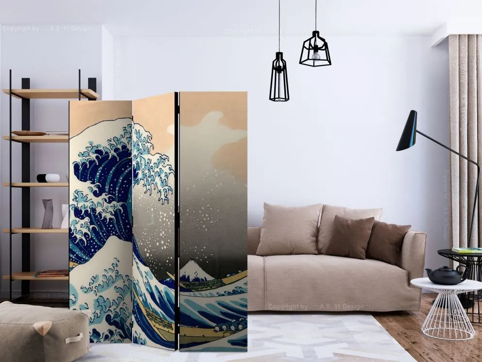 Parawan akustyczny Orient 135x172 cm 3-częściowy biały | MIRAT.