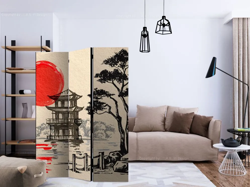Parawan akustyczny Orient 135x172 cm 3-częściowy wielokolorowy | MIRAT.