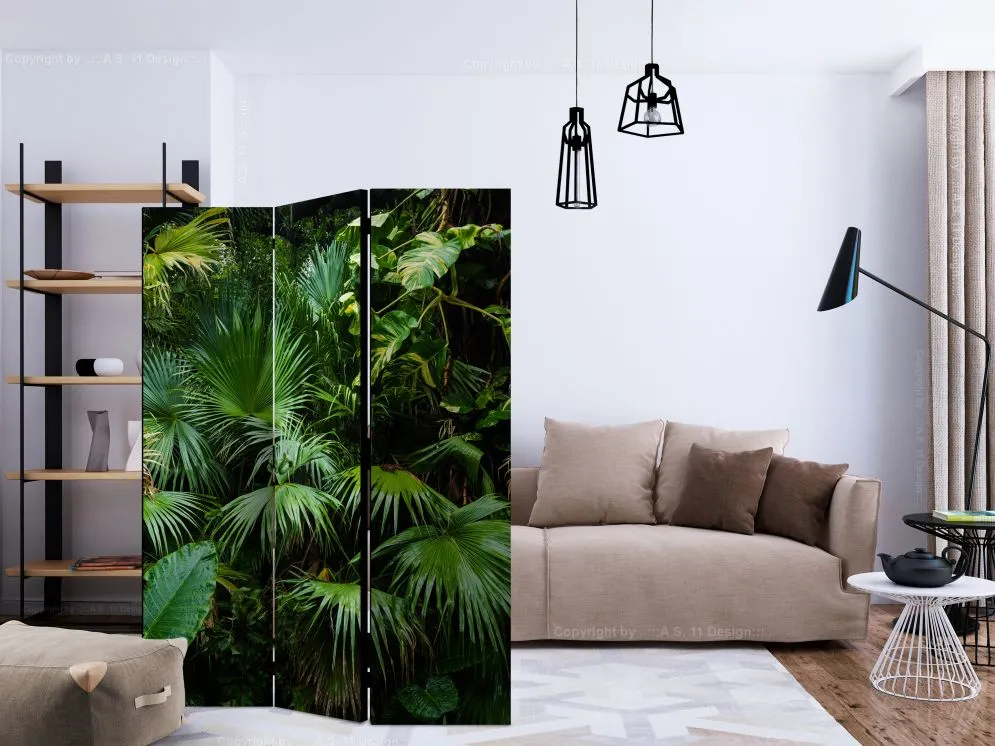 Parawan akustyczny Liście 135x172 cm 3-częściowy zielony | MIRAT.
