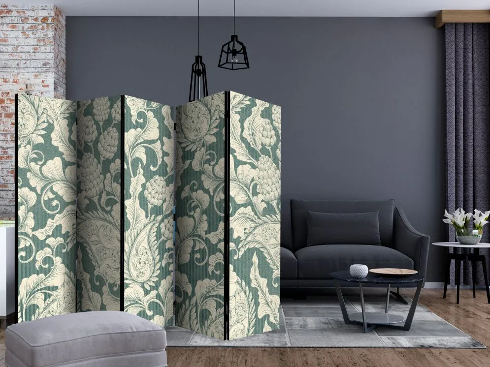 Parawan dwustronny Orient 225x172 cm 5-częściowy beżowy | MIRAT.
