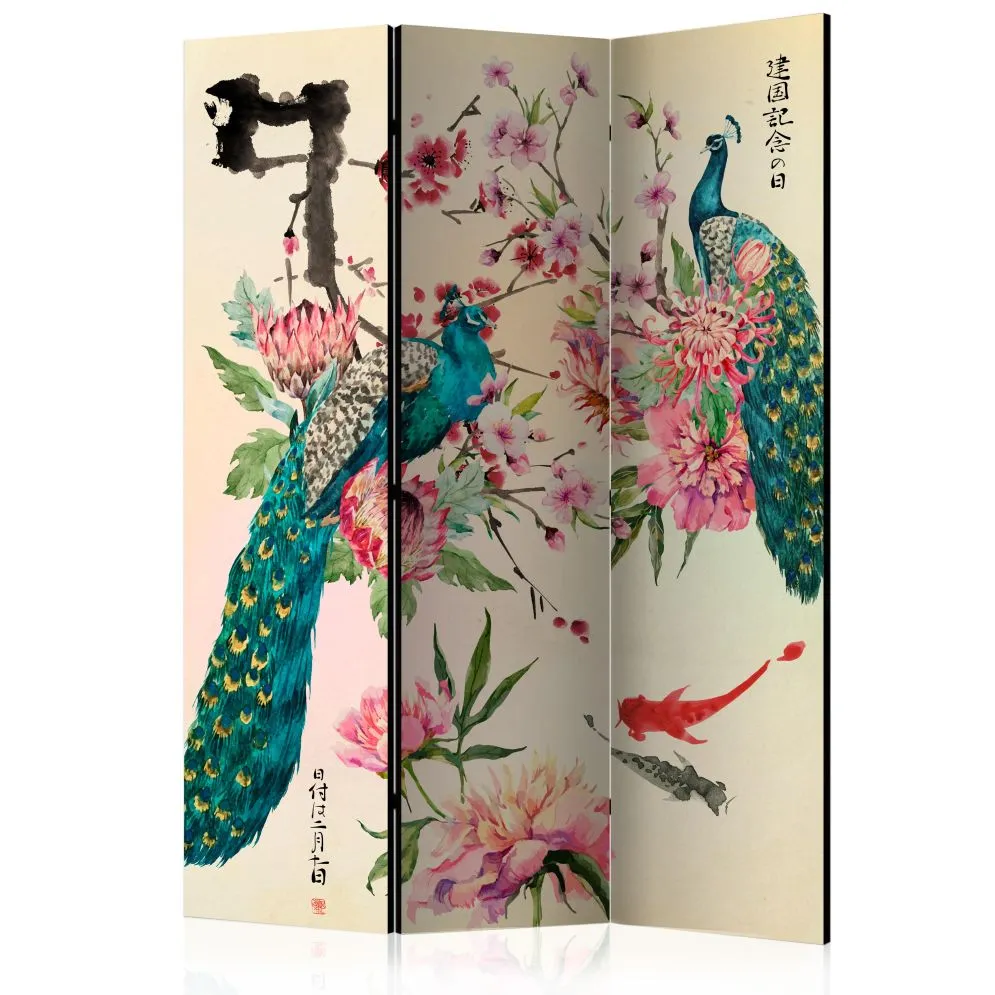 Parawan jednostronny Orient 135x172 cm 3-częściowy wielokolorowy | MIRAT.
