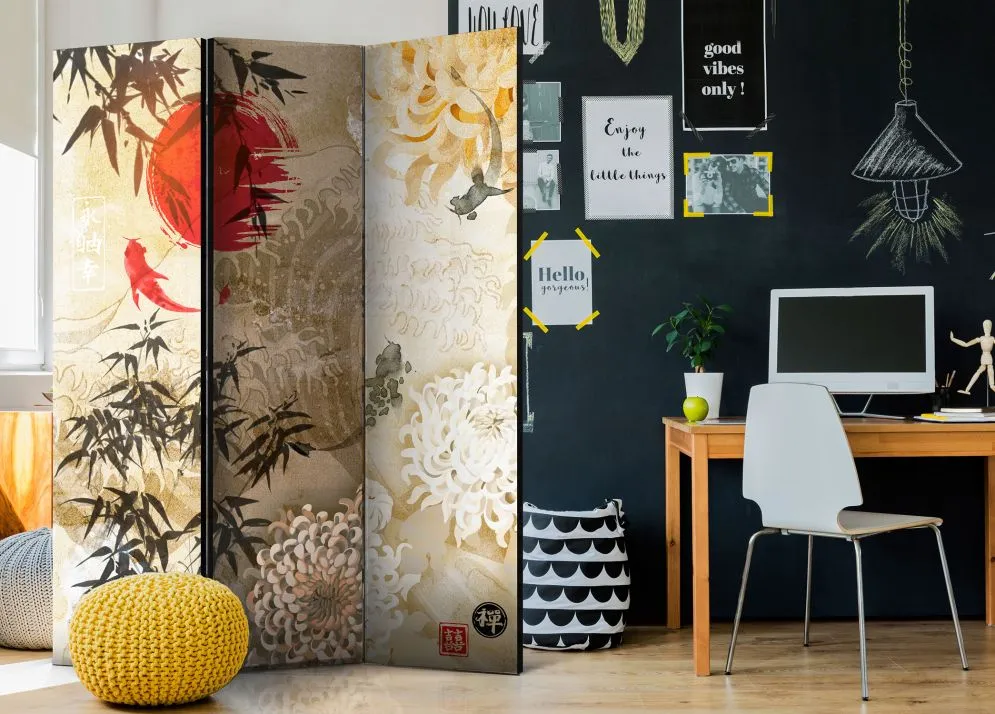 Parawan jednostronny Orient 135x172 cm 3-częściowy wielokolorowy | MIRAT.
