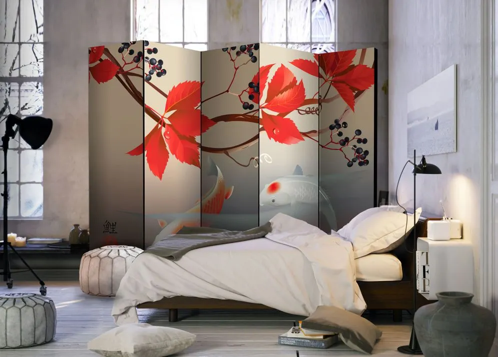 Parawan akustyczny Orient 225x172 cm 5-częściowy wielokolorowy | MIRAT.