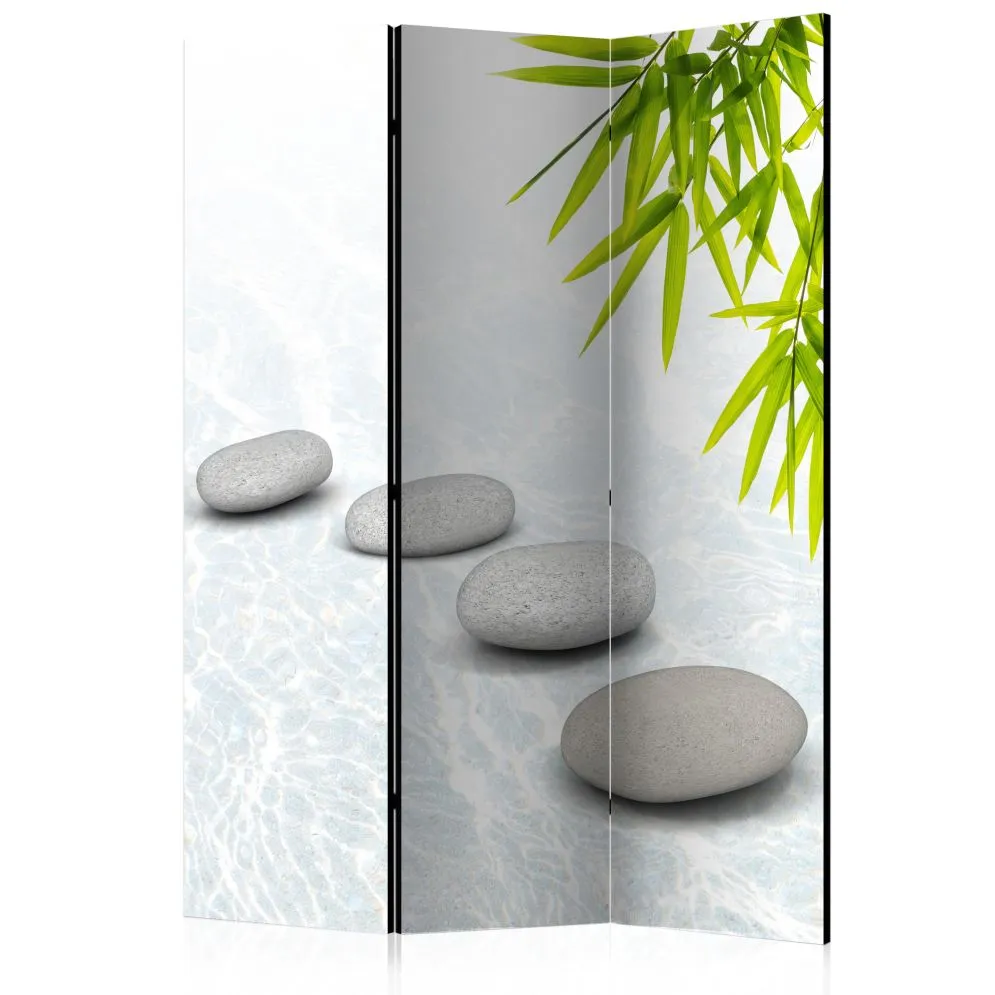 Parawan dwustronny Orient 135x172 cm 3-częściowy biały | MIRAT.