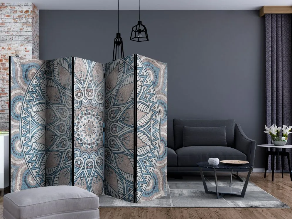 Parawan akustyczny Orient 225x172 cm 5-częściowy szary | MIRAT.