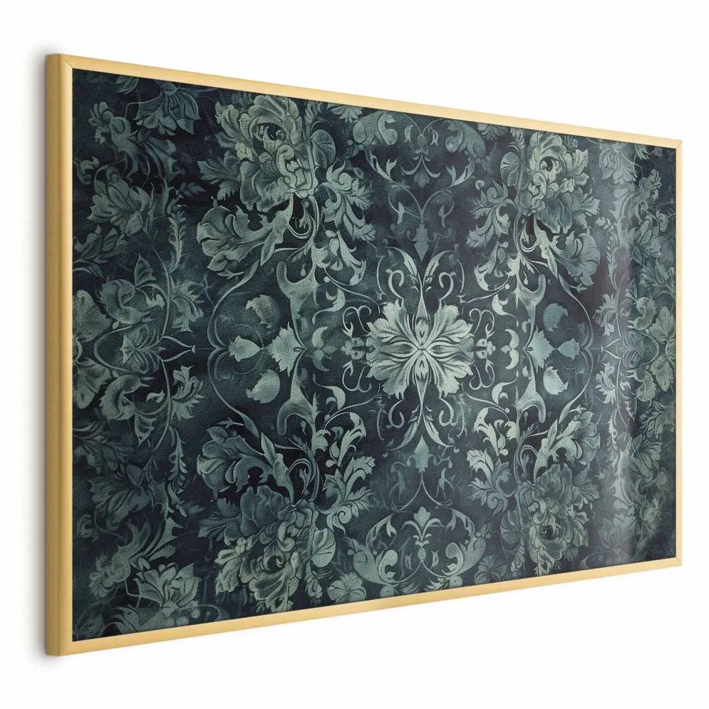 Plakat Ornamenty dywanowe 42x29,7 cm z ramą złotą bez marginesu | MIRAT.