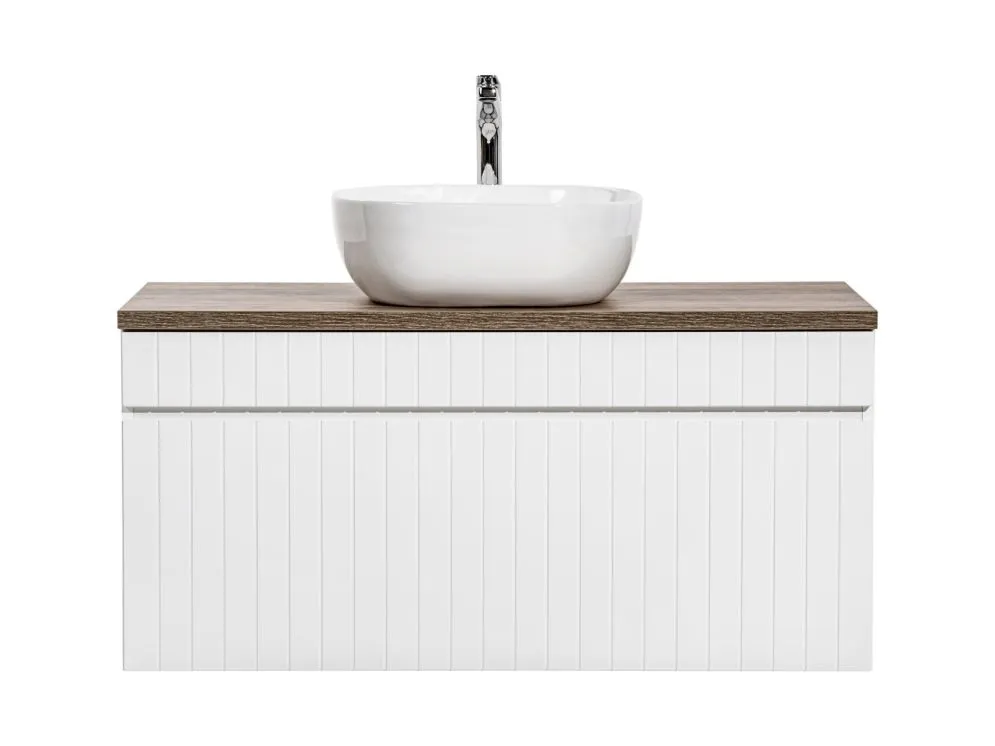 Szafka pod umywalkę ICONIC WHITE 82 100 cm biała ryflowany front I sklep meblowy MIRAT.