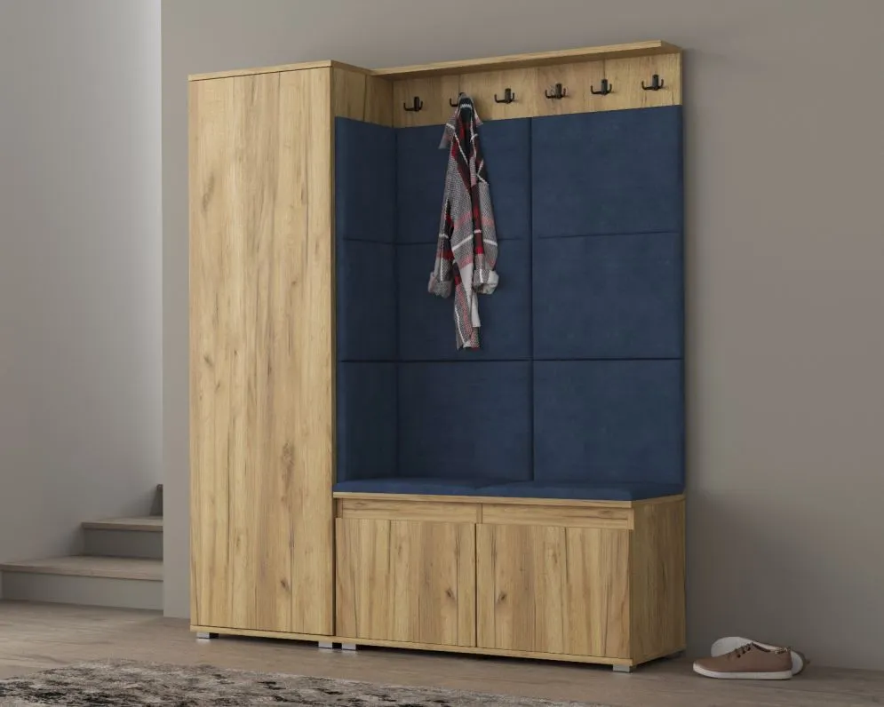 Garderoba do przedpokoju SINGAPUR 154 dąb craft/granatowy I sklep meblowy MIRAT. styl LOFT, SKANDYNAWSKI