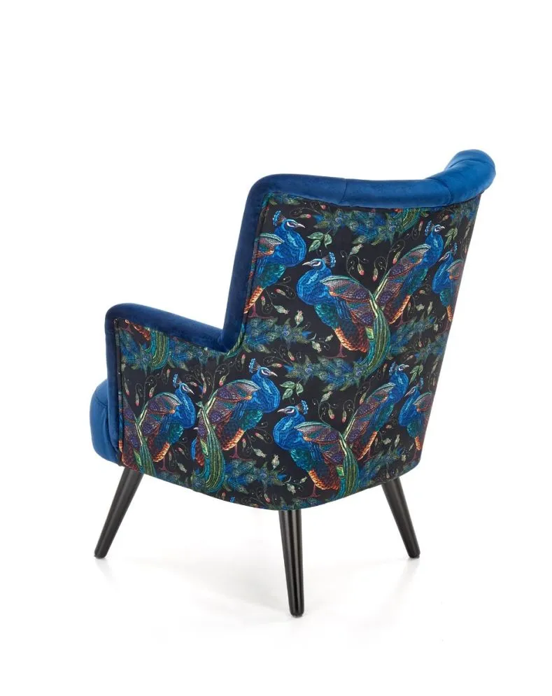 Fotel do salonu PAGONI VELVET granatowy wypoczynkowy | MIRAT. w stylu LOFT kolekcja
