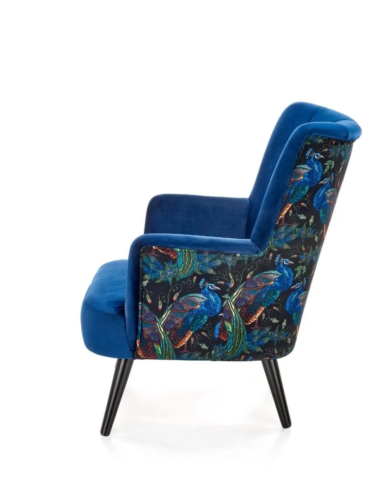 Fotel do salonu PAGONI VELVET granatowy wypoczynkowy | MIRAT. w stylu LOFT kolekcja