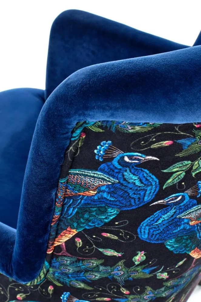 Fotel do salonu PAGONI VELVET granatowy wypoczynkowy | MIRAT. w stylu LOFT kolekcja
