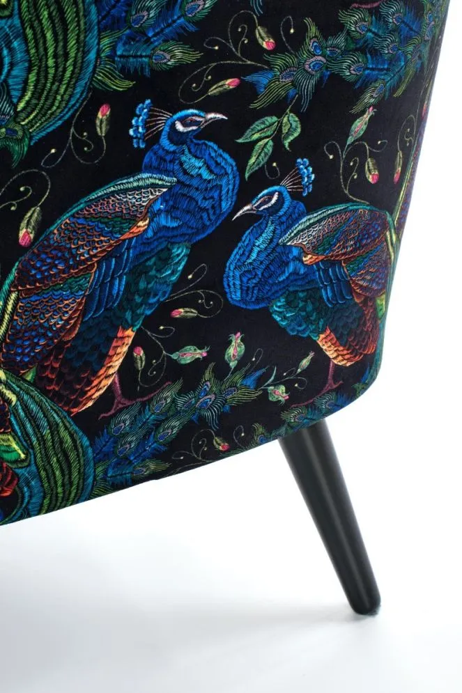 Fotel do salonu PAGONI VELVET granatowy wypoczynkowy | MIRAT. w stylu LOFT kolekcja