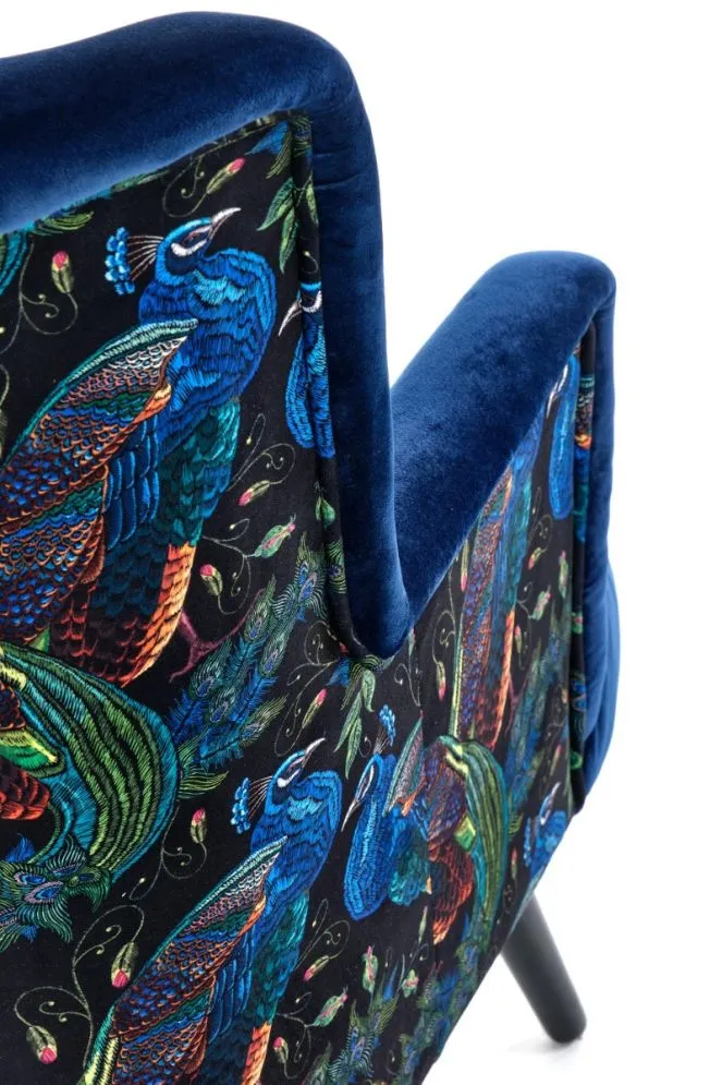 Fotel do salonu PAGONI VELVET granatowy wypoczynkowy | MIRAT. w stylu LOFT kolekcja