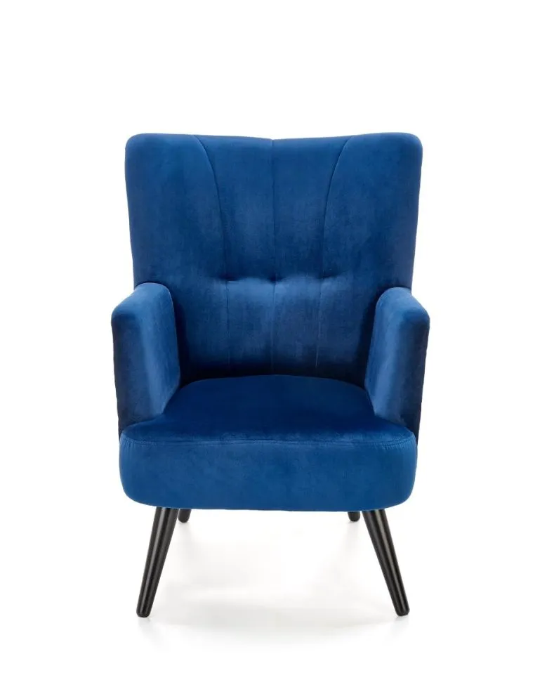 Fotel do salonu PAGONI VELVET granatowy wypoczynkowy | MIRAT. w stylu LOFT kolekcja