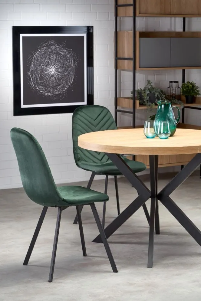 Krzesło tapicerowane K462 VELVET zielone aksamitne | MIRAT. w stylu GLAMOUR kolekcja