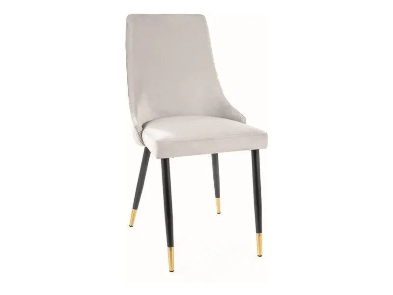 Krzesło tapicerowane PIANO VELVET jasnoszare glamour | MIRAT. styl GLAMOUR