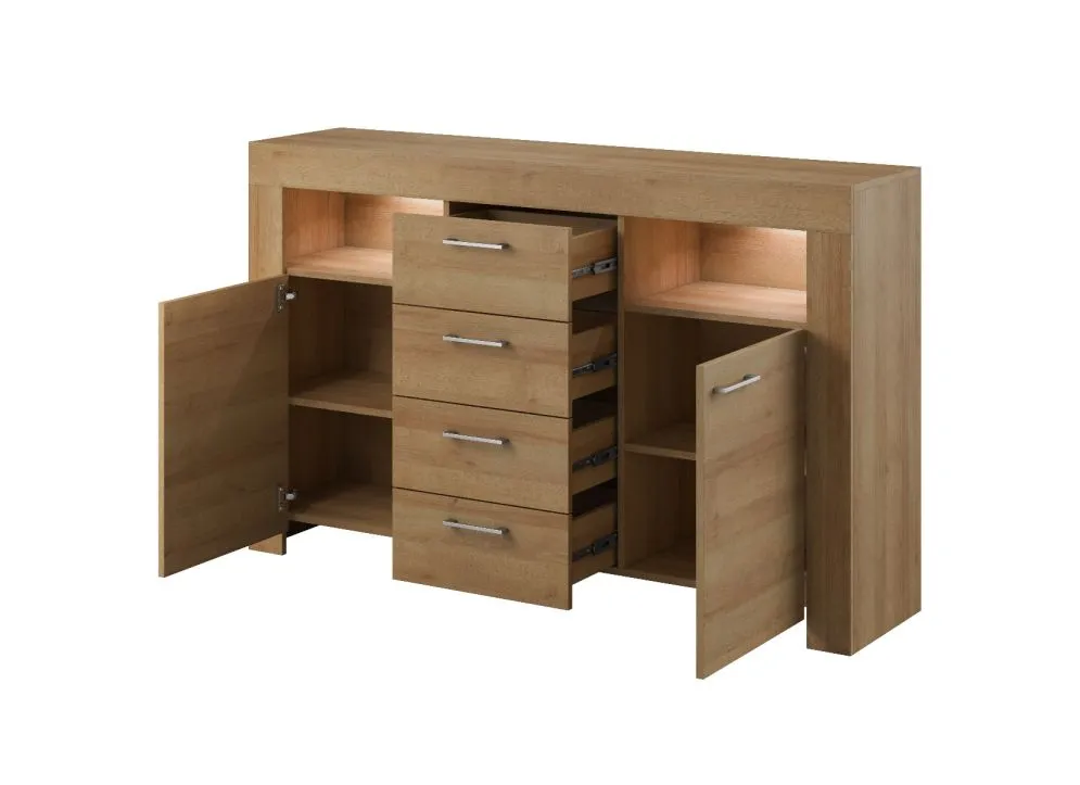 Komoda BROKON 155 dąb riviera z szufladami | MIRAT. w stylu kolekcja BROKON
