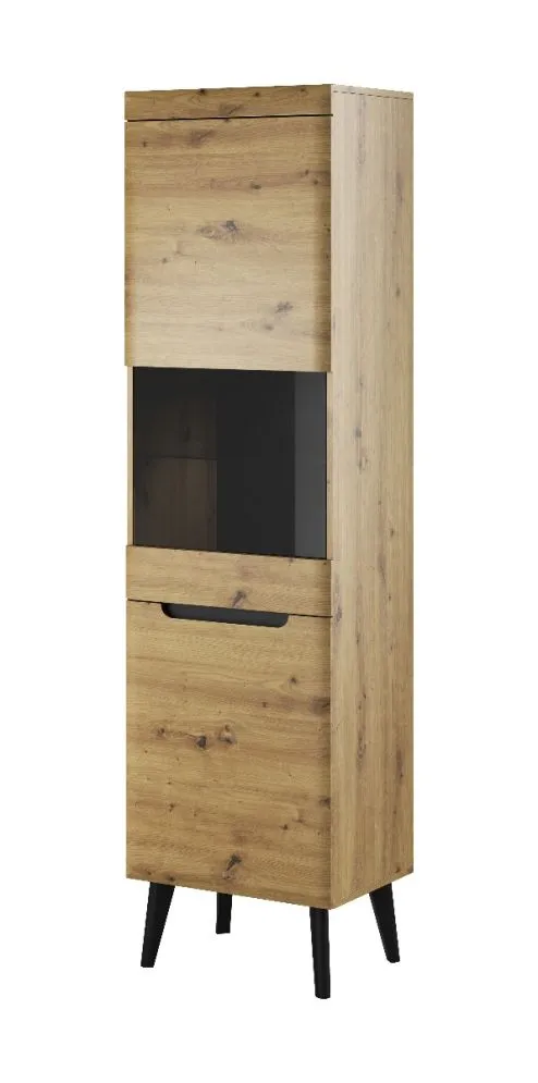 Witryna EBBI 53 dąb artisan z podświetleniem LED | MIRAT. w stylu kolekcja EBBI