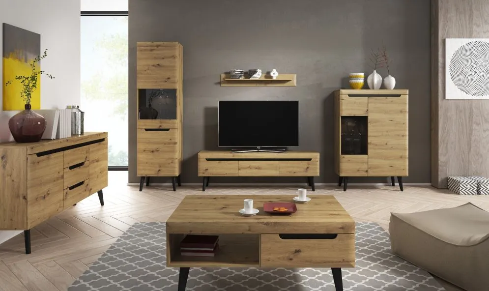 Komoda EBBI dąb artisan do salonu w stylu industrialnym | MIRAT. w stylu kolekcja EBBI