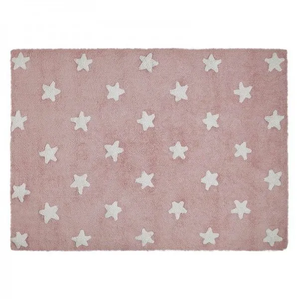 Dywan dziecięcy PINK STARS WHITE 120x160 różowy w białe gwiazdki | MIRAT.