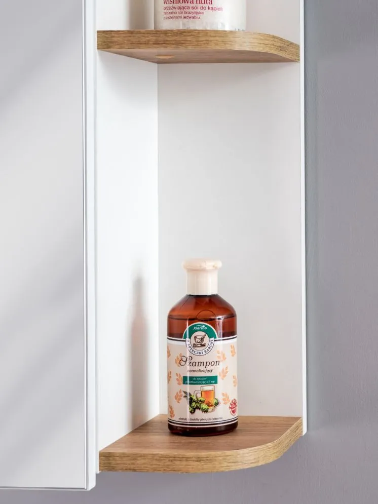Szafka łazienkowa PLATINUM 94 cm biała z lustrem wisząca | MIRAT.  kolekcja PLATINUM