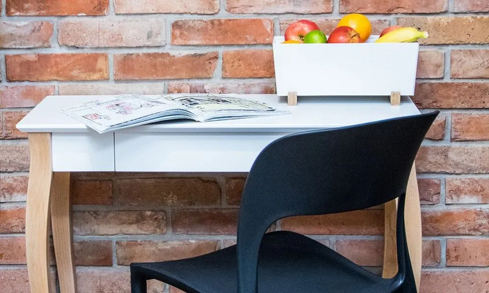 Biurko LILLO 65x40 białe w stylu skandynawskim | MIRAT. styl SKANDYNAWSKI