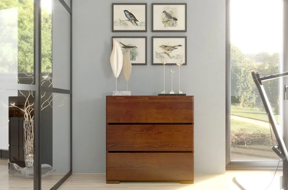 Komoda SANDEMO 3S80 sosnowa drewniana | MIRAT. styl SKANDYNAWSKI kolekcja SANDEMO