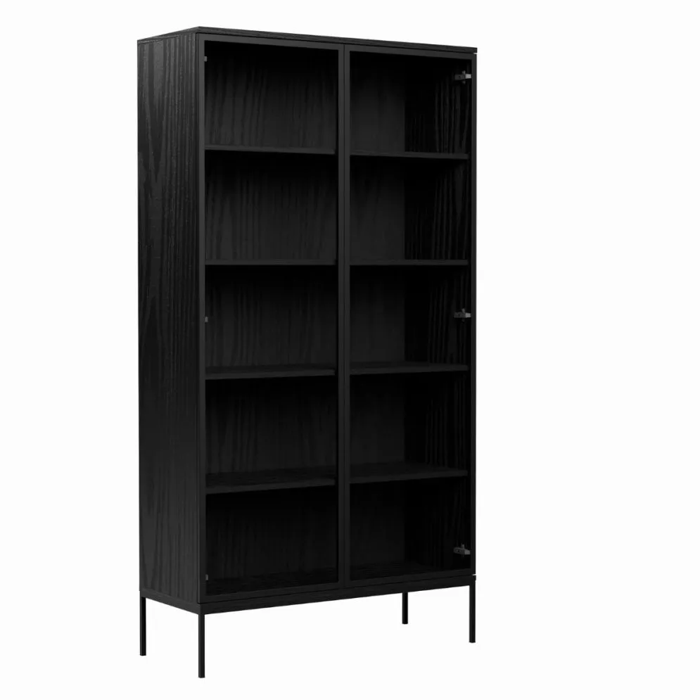 Witryna wysoka KRON 100cm czarny dąb do salonu I sklep meblowy MIRAT. styl LOFT kolekcja KRON