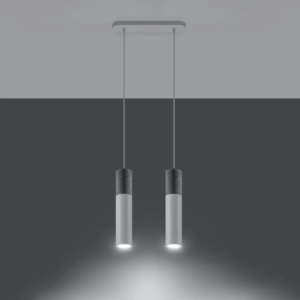 Lampa wisząca BORGIO 2 biały/beton | sklep MIRAT  kolekcja borgio